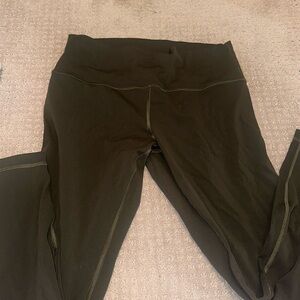 Greenish( army green) wunder leggings from lululemon size 12.